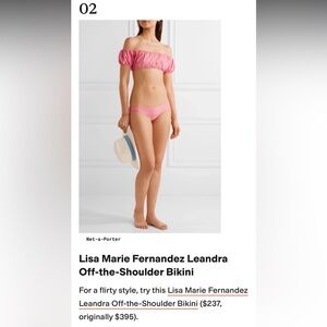 Lisa Marie Fernandez Leandra Off the shoulder Pink Bikini Size S